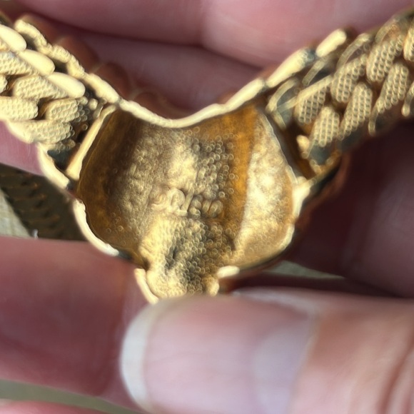 Signed Erwin Pearl Collar Necklace Snake Chain Rhinestones Vintage 4055 Y - Picture 6 of 9